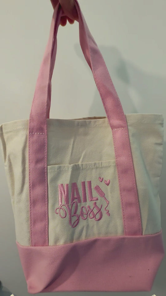 Nail Boss Pink Tote Bags 2 Sizes