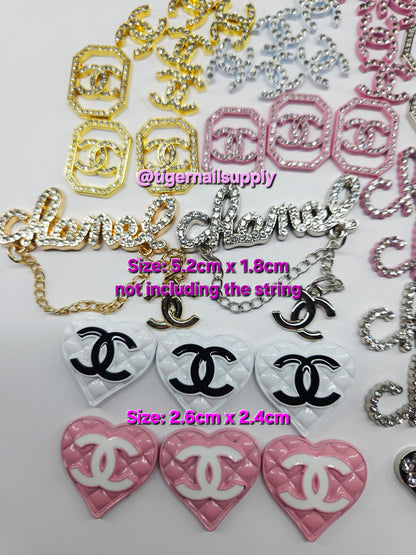 Listing 1 of 3: Large Junk Charms Designer BRAND LOGOS Luxury Charms for Nails, Phone Cases, Bags, Arts and Crafts