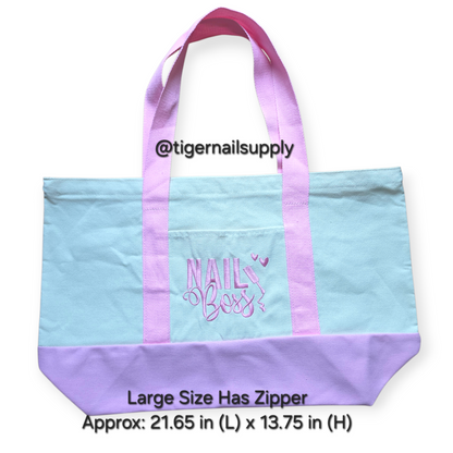 Nail Boss Pink Tote Bags 2 Sizes