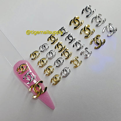 Designer Charms #2: CHANEL Luxury Designer Logo Brand Nail Charms Alloy and Zircon High Quality
