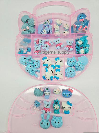 Kawaii nail charms in boxes mix style