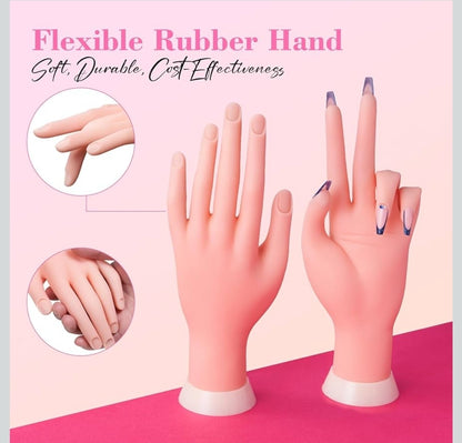 Practice Hands for Nail Art Bendable Flexible Silicone