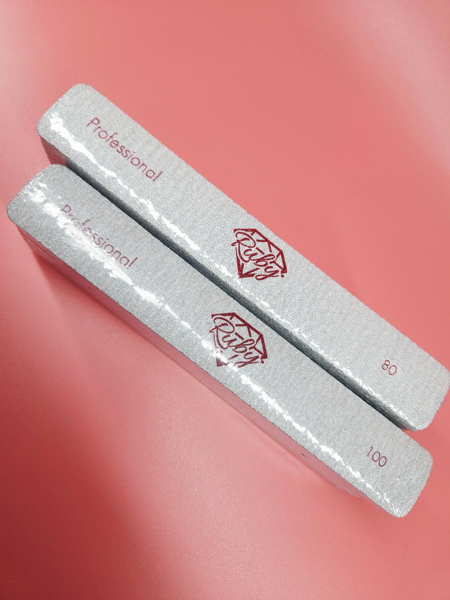 Ruby Reusable Metal Board Nail Files and Stick On Replacement Sandpapers Grit 80/100/180
