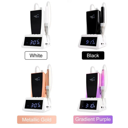 45K PORTABLE BRUSHLESS NAIL DRILL WITH CLOCK CHARGING DOCK