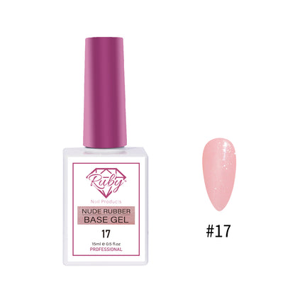 Ruby Nude Rubber Base Gel 15ml (0.5oz) 20 Colors