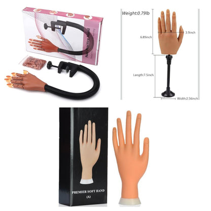 Practice Hands for Nail Art Bendable Flexible Silicone