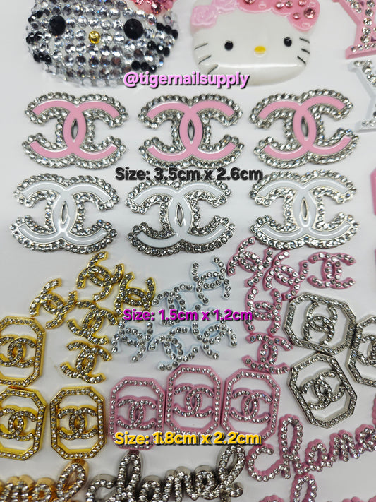 Large Junk Charms Designer Logos Luxury Charms for Nails, Phone Cases, Bags