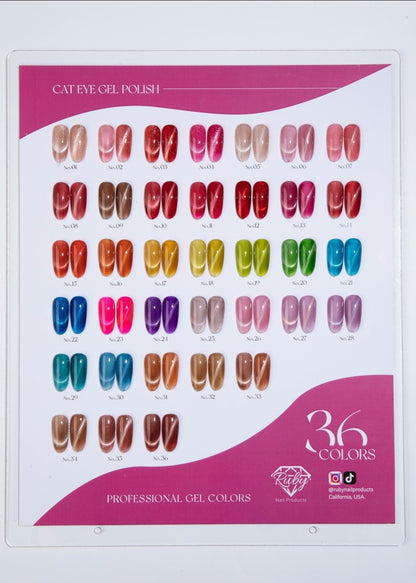 Ruby Cat Eye Gels – Collection #2 | Magnetic Cateye Gel Polishes 36 Colors