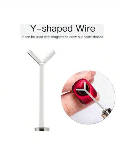 2 Pieces Y-Shaped Iron Wire Can Be Used With Magnets To Create Heart Shapes Effect For Cat Eye Polish Magnetic Nail Art Tool Nail Art Accessories
