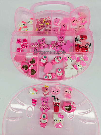 Kawaii nail charms in boxes mix style