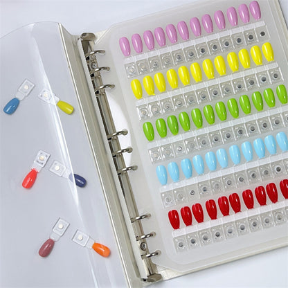 Magnetic Nail Book - 240 Nail Color Display Book Organizer with Magnetic Tips, Professional Salon Nail Art Color Chart & Practice Stand | for Easy Preview & Storage