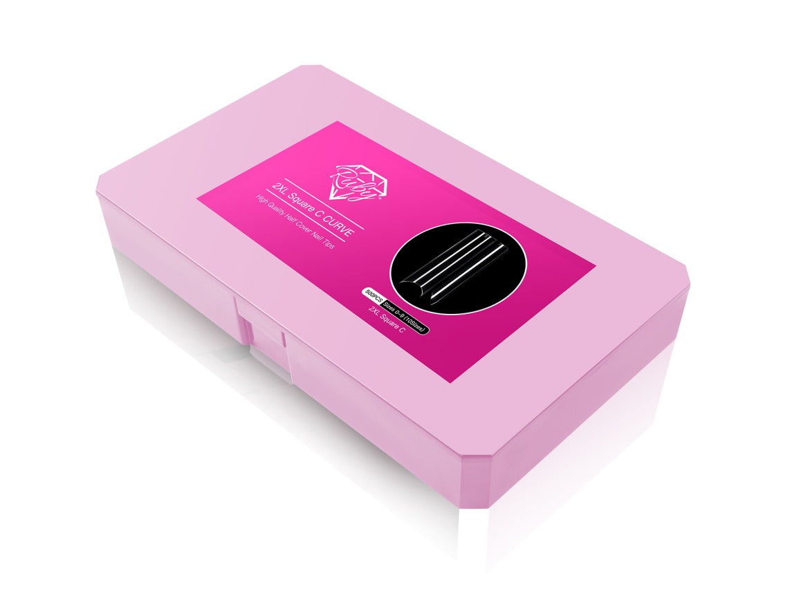 Ruby Nail Tip Boxes Pink, Clear, C Curve, No C, Square Coffin Stiletto Almond