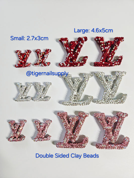 Listing 3 of 3: Junk Charms Large Charms for Phone Cases, Bags, Arts and Crafts BRAND LOGOS Desiner Luxury Double Sided Clay Beads with Holes