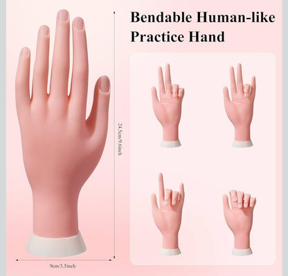 Practice Hands for Nail Art Bendable Flexible Silicone