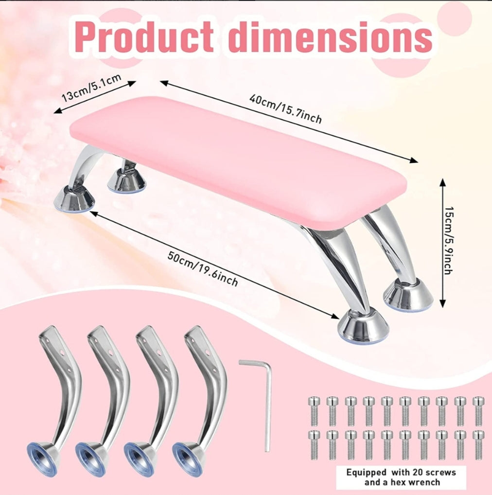 Luxury Nail Arm Rest With Legs and Anti-Slip and U-Shape Arm Rest