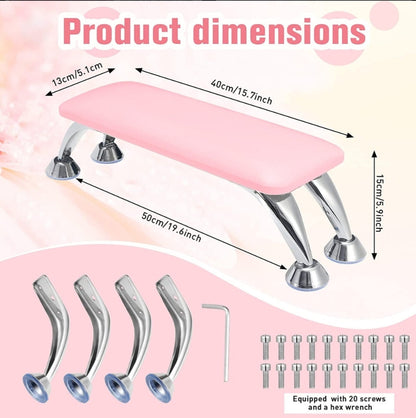 Luxury Nail Arm Rest With Legs and Anti-Slip and U-Shape Arm Rest