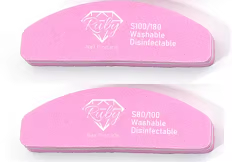 Mini Buffer Pink Square Heart Half Moon 2 Sided 100/180 Grit