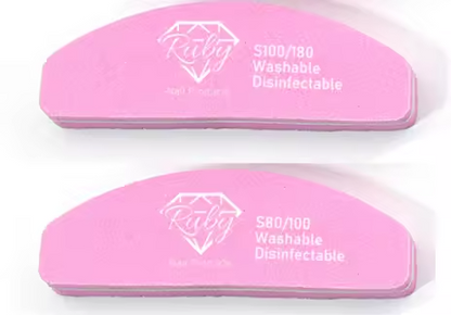 Mini Buffer Pink Square Heart Half Moon 2 Sided 100/180 Grit