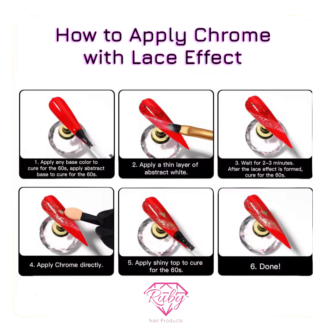 Ruby Lace Effect Base Gel and Abstract Gels