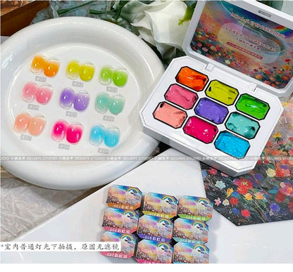 9 Grid Patting Gels Palette Summer and Fall Colors
