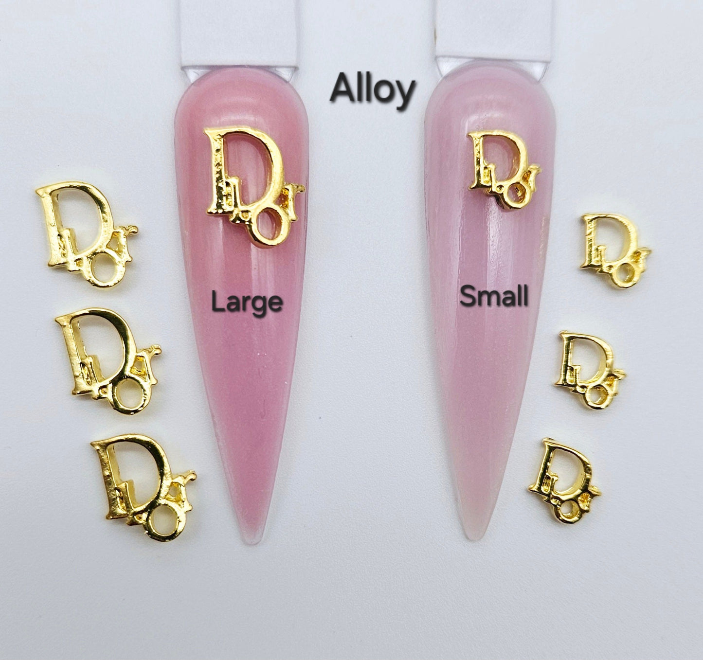 Designer Charms #4: Dior  Luxury Nail Charms Designer Logo Alloy and Zircon High Quality