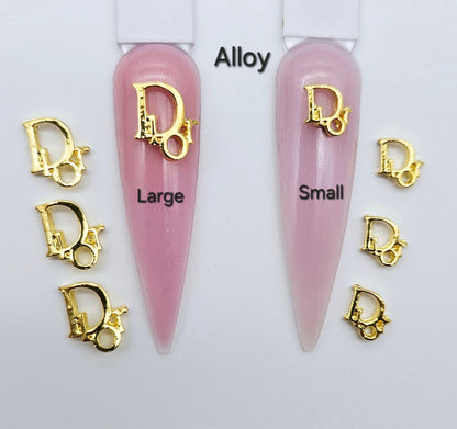 Designer Charms #4: Dior  Luxury Nail Charms Designer Logo Alloy and Zircon High Quality