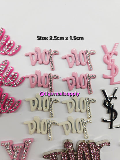 Listing 1 of 3: Large Junk Charms Designer BRAND LOGOS Luxury Charms for Nails, Phone Cases, Bags, Arts and Crafts