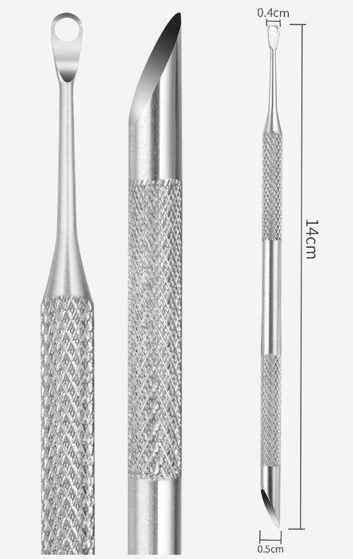 Cuticle Pusher Russian Manicure Dual Sided Circle Oval Angled
