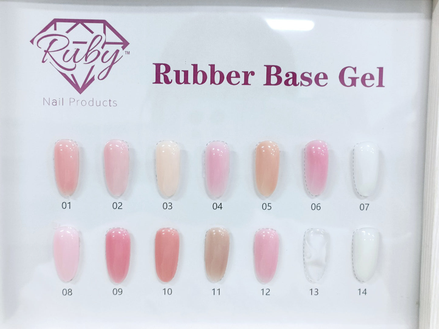 Ruby Rubber Base Gel 15ml (0.5oz) 12 Colors