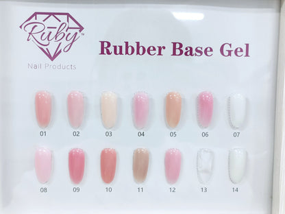 Ruby Rubber Base Gel 15ml (0.5oz) 12 Colors
