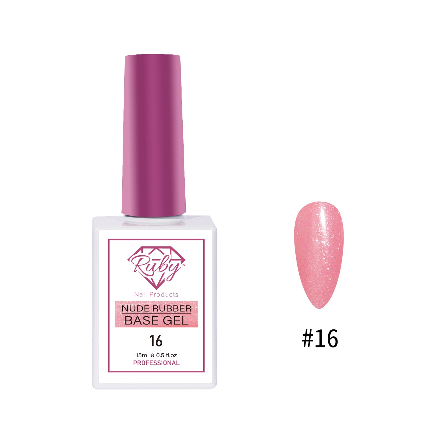 Ruby Nude Rubber Base Gel 15ml (0.5oz) 20 Colors