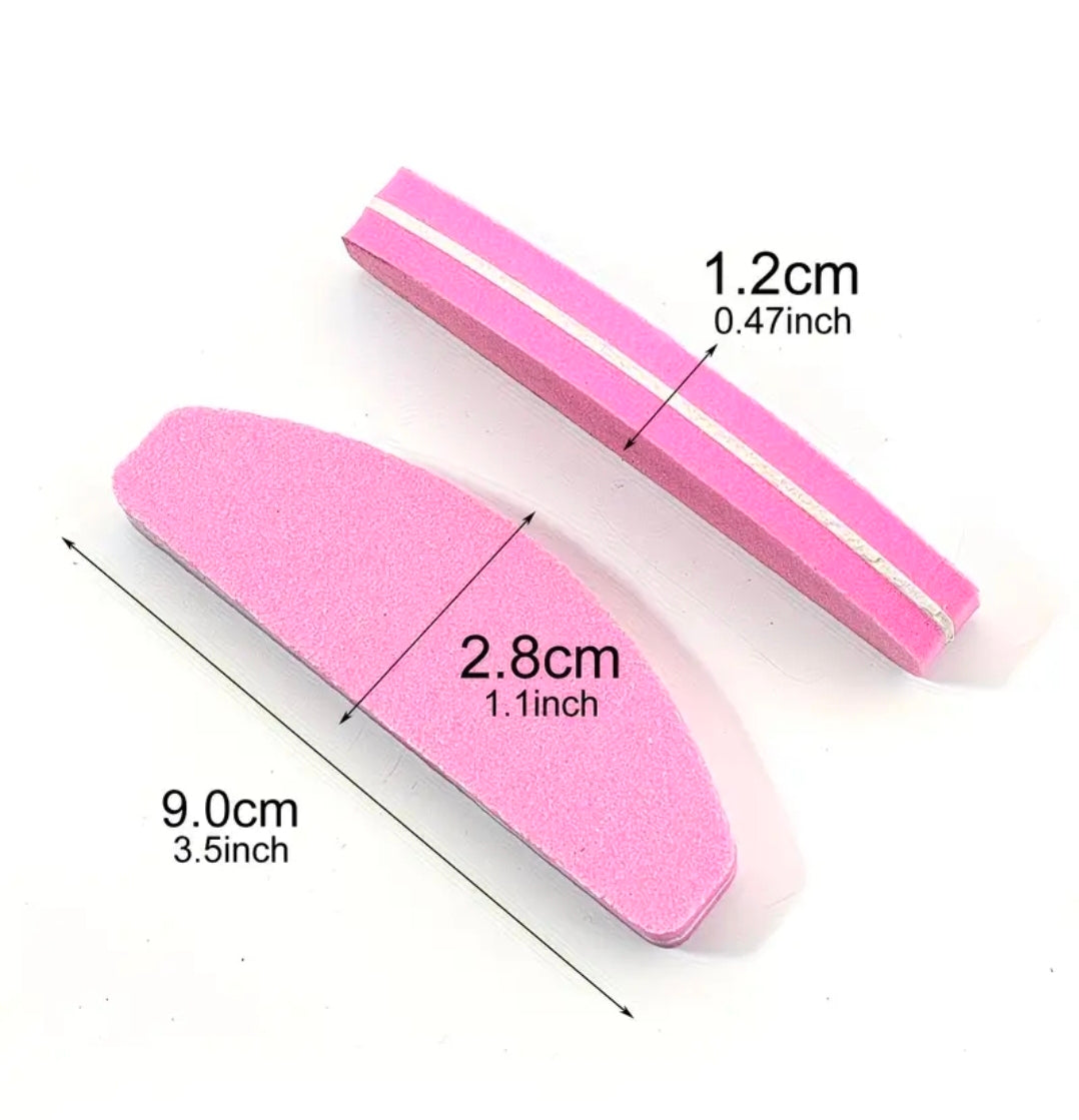 Mini Buffer Pink Square Heart Half Moon 2 Sided 100/180 Grit
