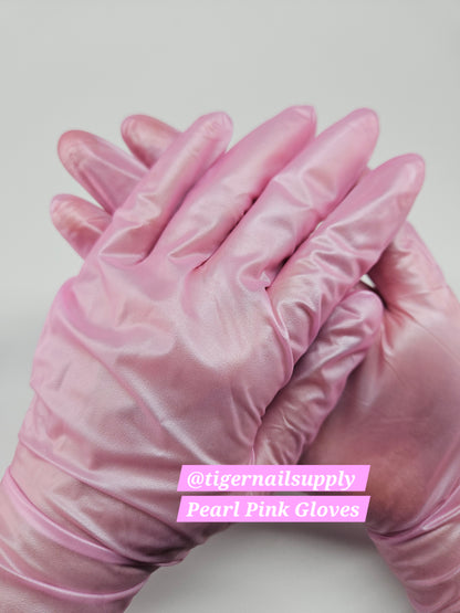 Pure Nitrile and Nitrile Vinyl Blend Gloves 100pcs Latex-Free Pink, Blue, Black, Pearl Pink