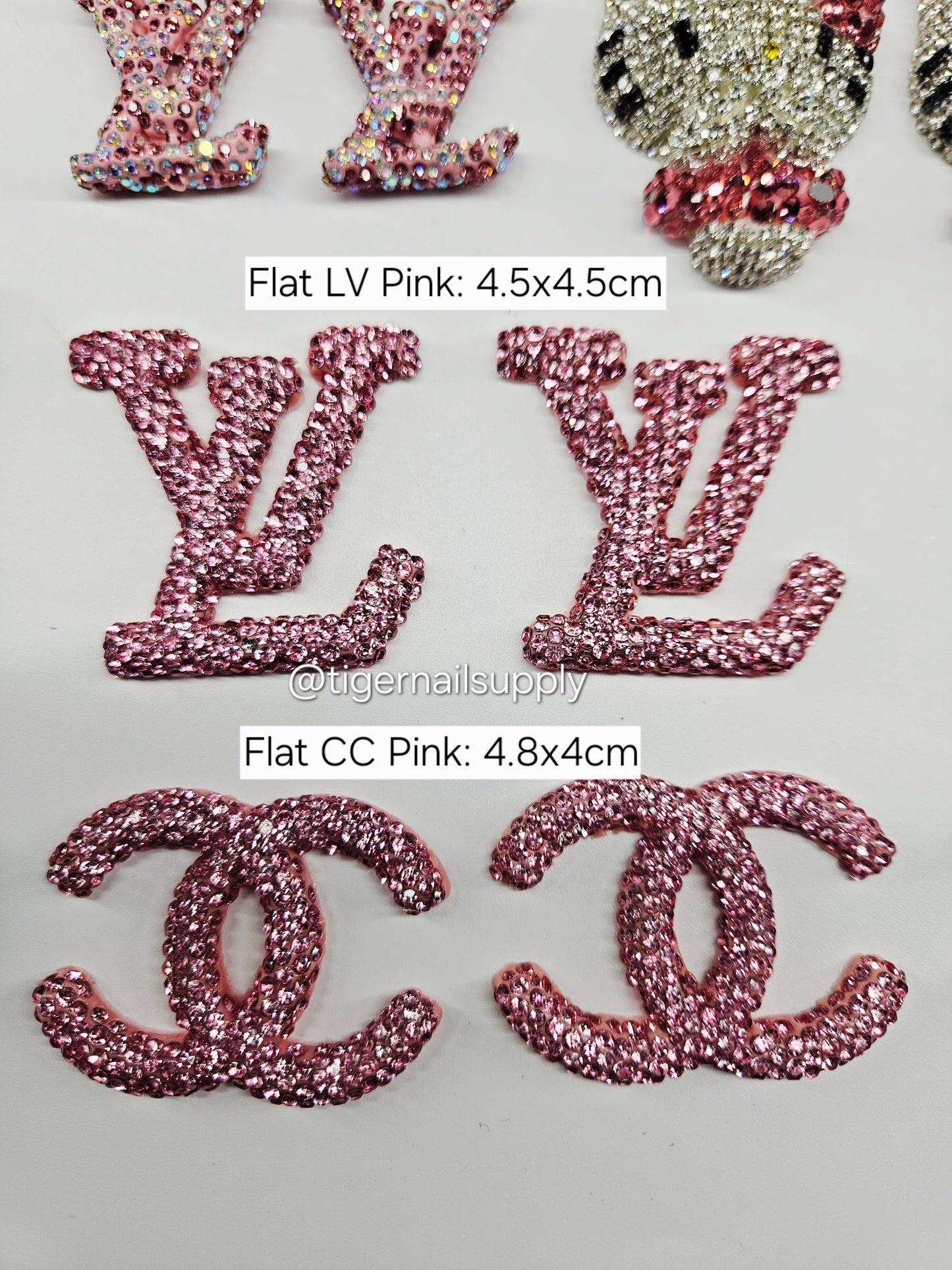Listing 3 of 3: Junk Charms Large Charms for Phone Cases, Bags, Arts and Crafts BRAND LOGOS Desiner Luxury Double Sided Clay Beads with Holes