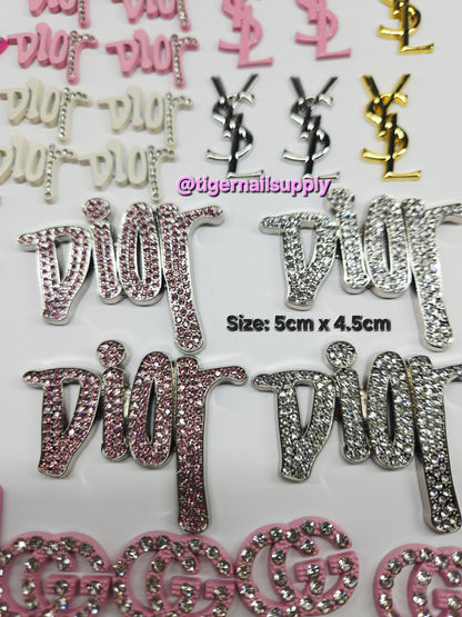 Listing 1 of 3: Large Junk Charms Designer BRAND LOGOS Luxury Charms for Nails, Phone Cases, Bags, Arts and Crafts