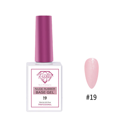 Ruby Nude Rubber Base Gel 15ml (0.5oz) 20 Colors