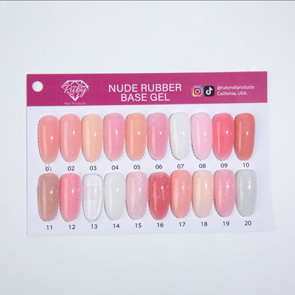 Ruby Nude Rubber Base Gel 15ml (0.5oz) 20 Colors