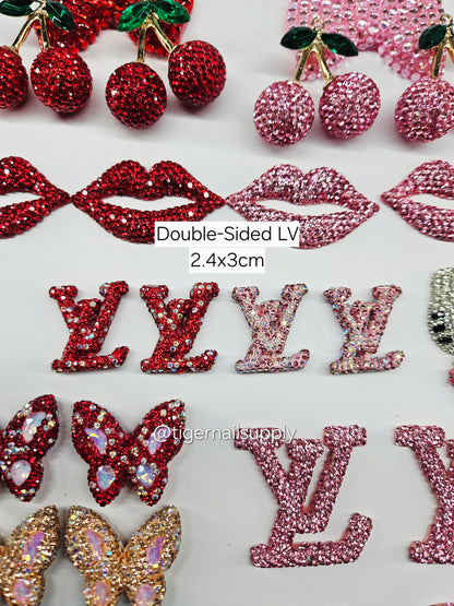 Listing 3 of 3: Junk Charms Large Charms for Phone Cases, Bags, Arts and Crafts BRAND LOGOS Desiner Luxury Double Sided Clay Beads with Holes