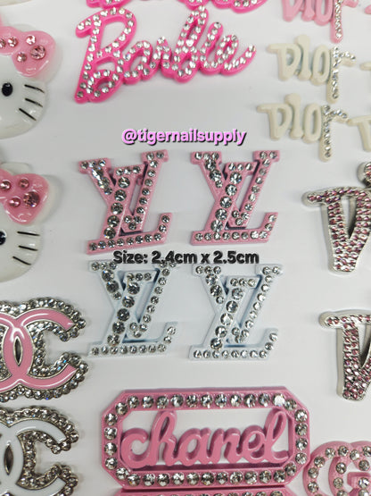 Listing 1 of 3: Large Junk Charms Designer BRAND LOGOS Luxury Charms for Nails, Phone Cases, Bags, Arts and Crafts