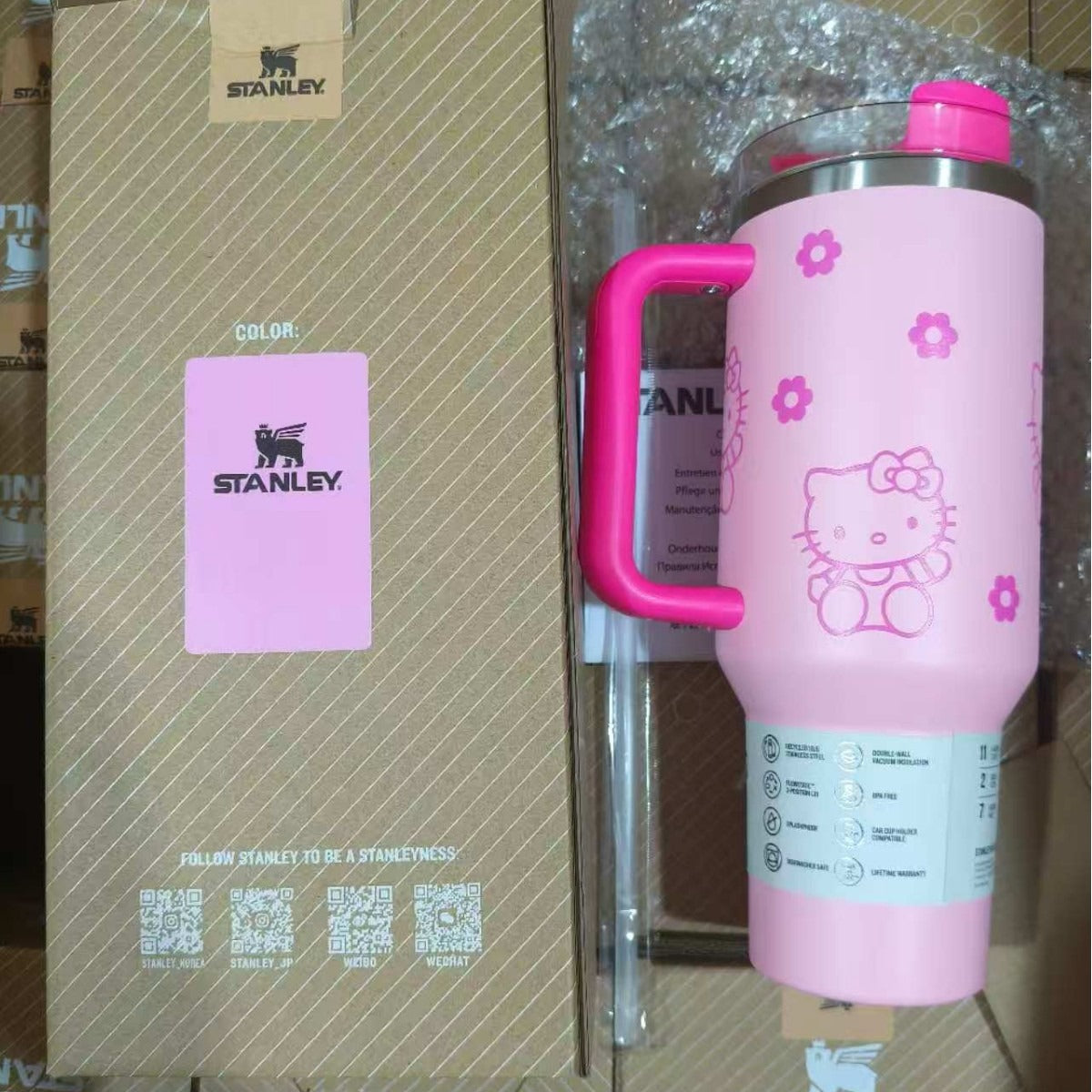Thermos Cup 40z Stanley Tumbler Stitch Labubu Kitty