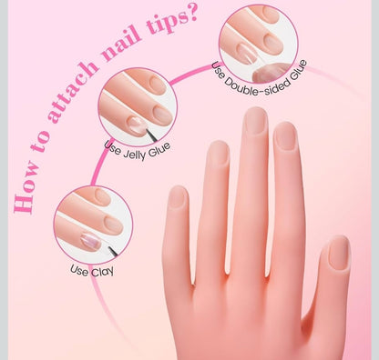 Practice Hands for Nail Art Bendable Flexible Silicone