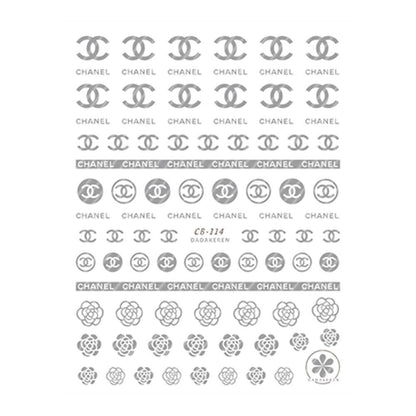 Designer Nail Stickers Luxury Brand Logo 1 Piece Each
