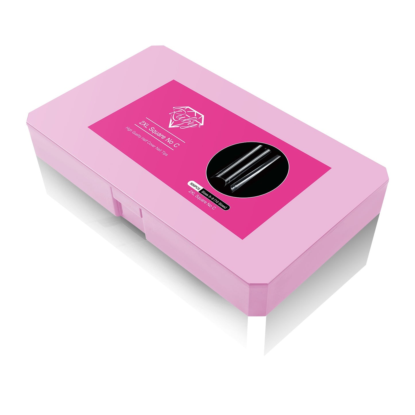 Ruby Nail Tip Boxes Pink, Clear, C Curve, No C, Square Coffin Stiletto Almond