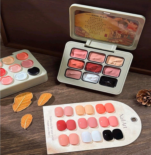 9 Grid Patting Gels Palette Summer and Fall Colors