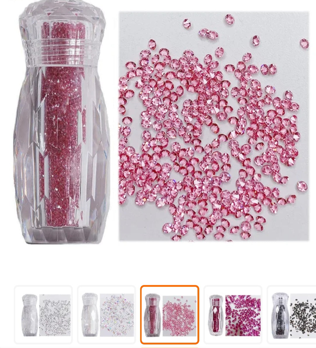 Crystal Pixie Mini Rhinestones for Nail Art in Bottle