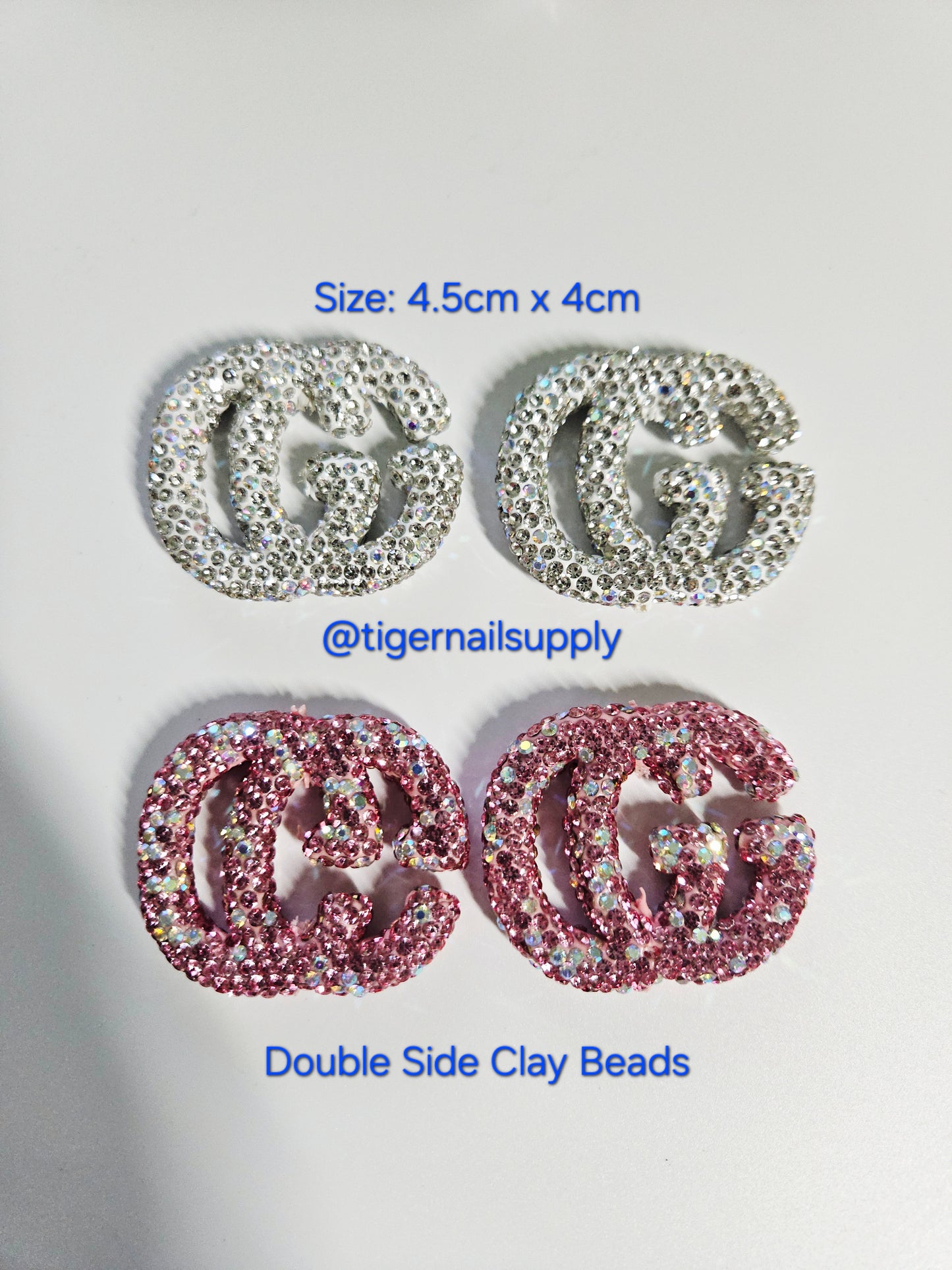 Listing 3 of 3: Junk Charms Large Charms for Phone Cases, Bags, Arts and Crafts BRAND LOGOS Desiner Luxury Double Sided Clay Beads with Holes