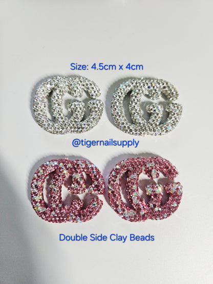 Listing 3 of 3: Junk Charms Large Charms for Phone Cases, Bags, Arts and Crafts BRAND LOGOS Desiner Luxury Double Sided Clay Beads with Holes