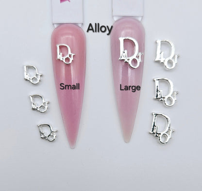 Designer Charms #4: Dior  Luxury Nail Charms Designer Logo Alloy and Zircon High Quality
