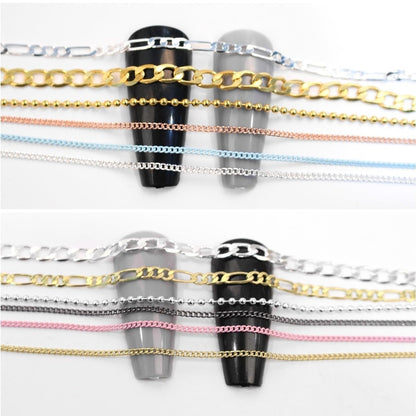 1 Box 6 or 12 Strips Nail Chains for Nail Art Multiple Color Alloy Metal Nail Art Chains Gold Nail Charms Punk Nail Studs Silver Caviar Beads Chain Jewelry Accessories