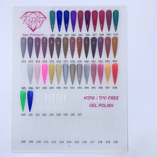 Ruby Hema Free Gel Polishes 15ml Board #3 Colors #73 to #100